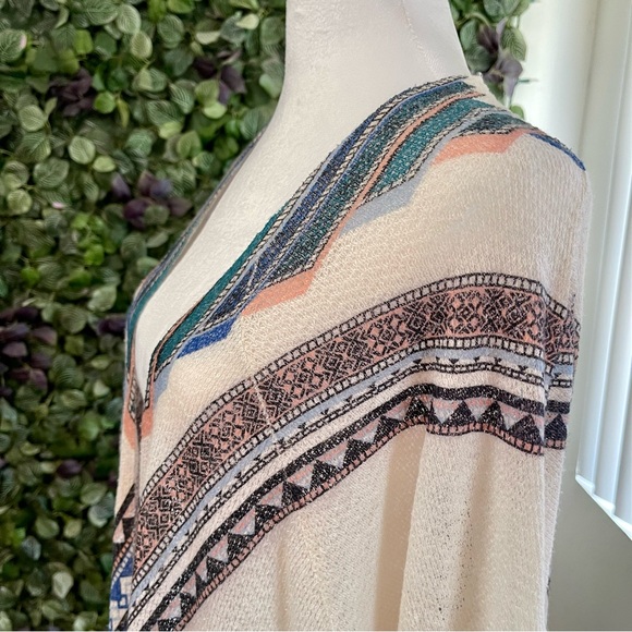 Windsor Women Boho Cardigan/Sweater Cream Geometric print size Small Geometric - Picture 6 of 8